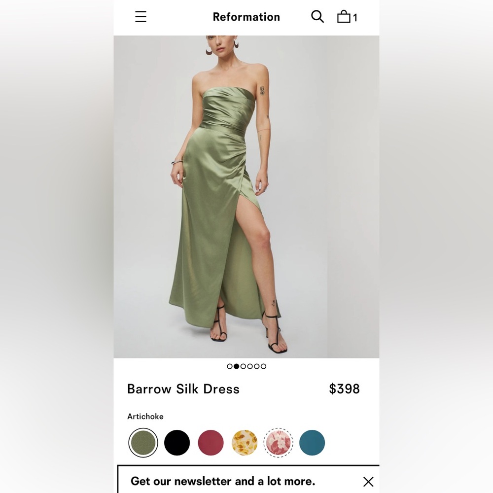 Sage green reformation dress